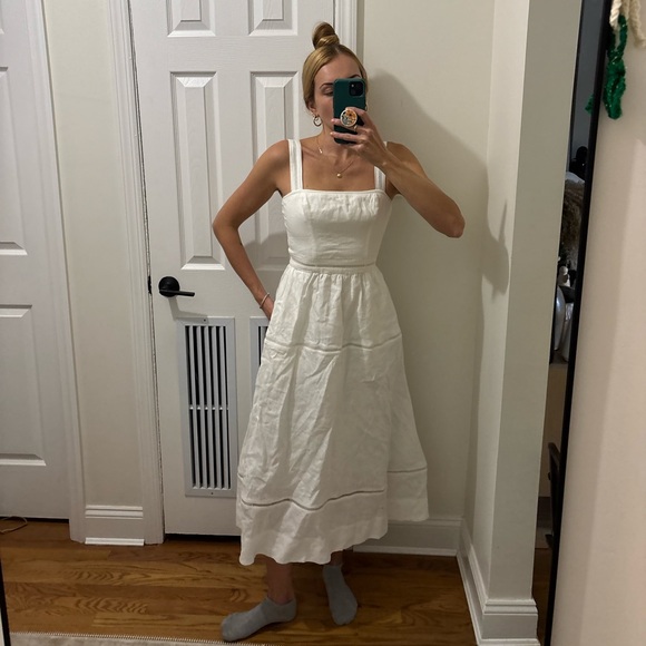 Reformation Everett Linen Midi Sundress white - Picture 11 of 16